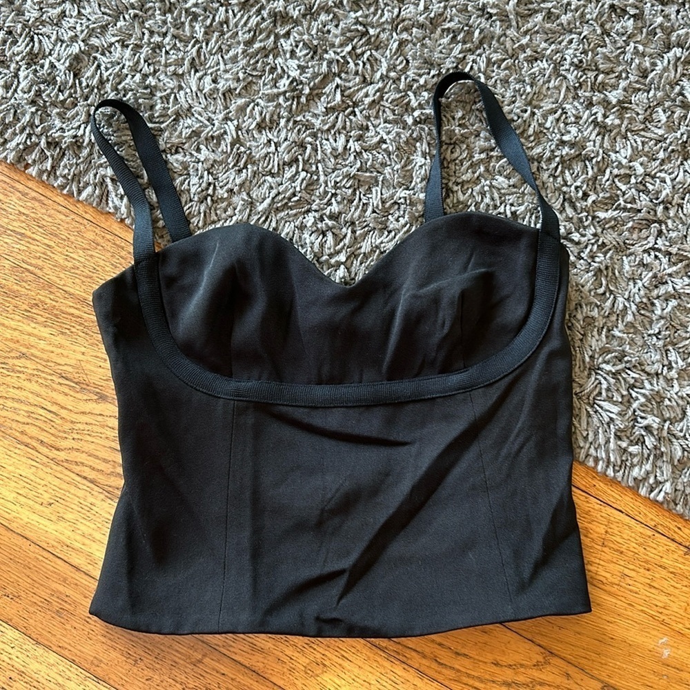 NWOT Princess Polly Black Crop Top Size 2